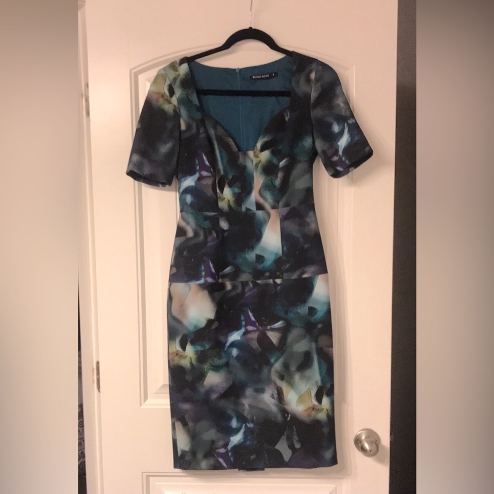Anthropologie Black Halo Multi Color/Abstract Sheath Dress Sz 4
